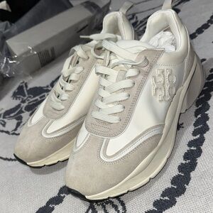 Tory Burch Cream and Tan Sneakers